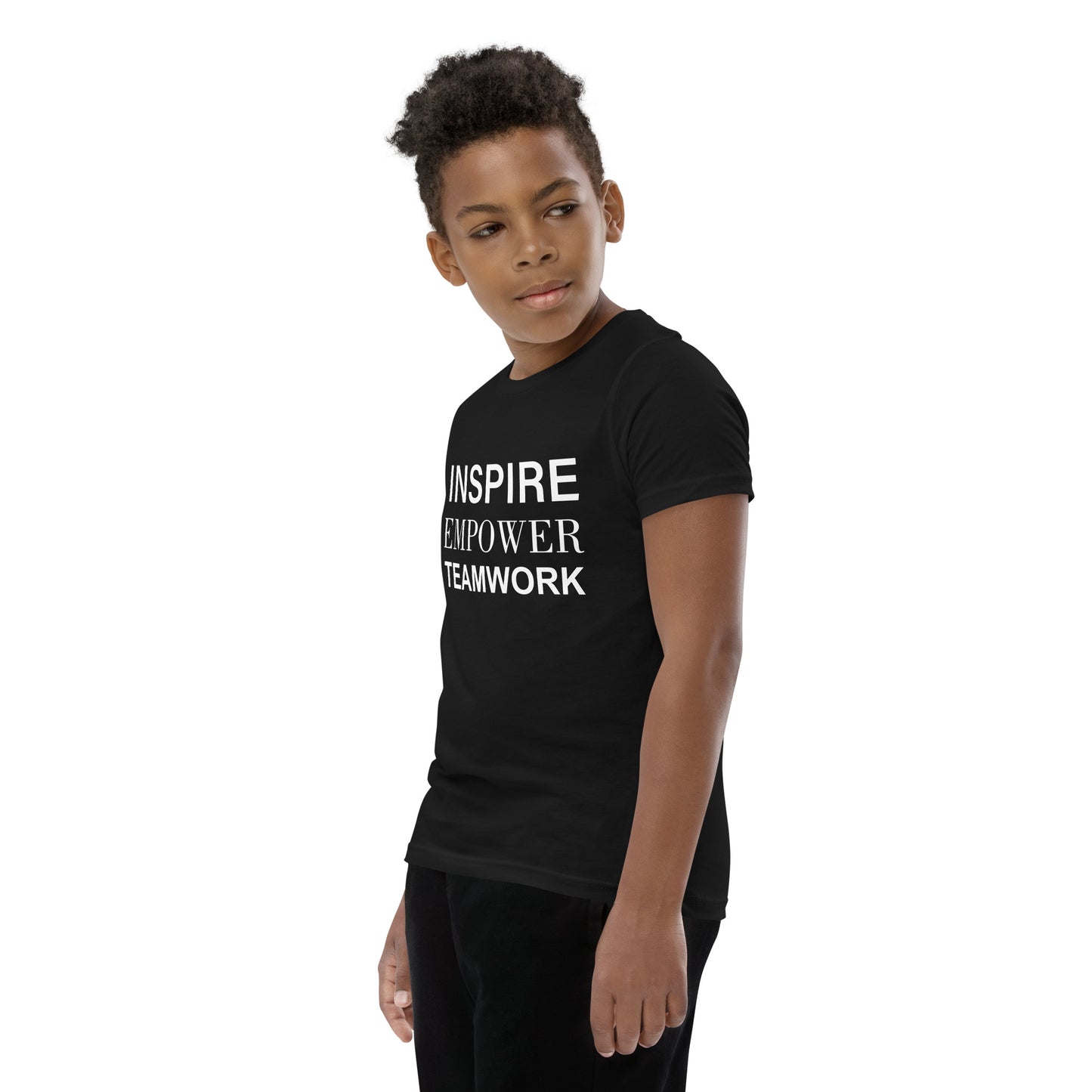 Inspire empower teamwork Youth Short Sleeve T-Shirt-Premium Quality and Inclusive Fashion